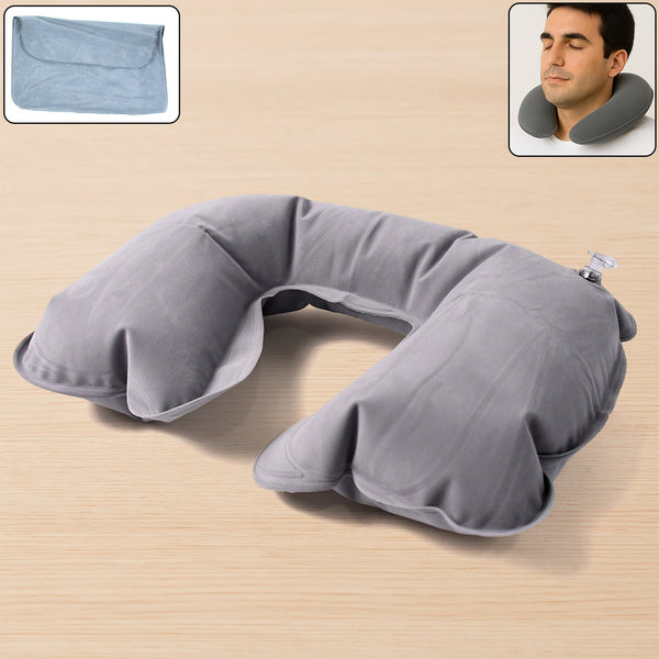 Inflatable & Foldable, Pillow U Shape Air Cushion Travel Pillow (1 Pc / Mix Color)