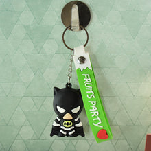 Cute Cartoon Silicone 3D Key Chain with Metal Hook & Strap (Pack of 1)