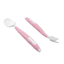Silicone Bendable Kids Spoon & Fork Set – Toddler Self-Feeding Utensils (2 Pc Set)