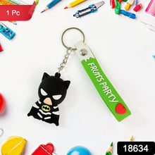 Cute Cartoon Silicone 3D Key Chain with Metal Hook & Strap (Pack of 1)
